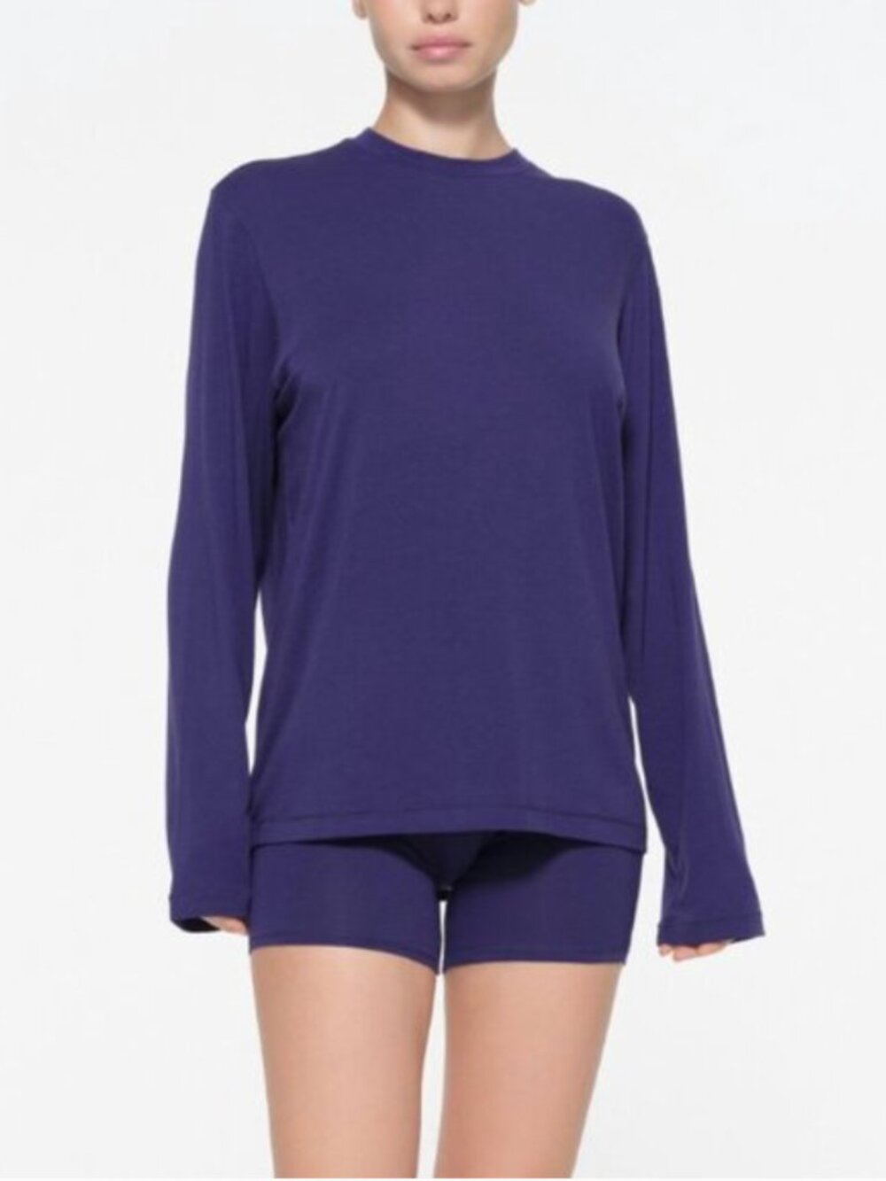 Skims BOYFRIEND LONG SLEEVE T-SHIRT | CONCORD / XXS - Picture 2 of 6